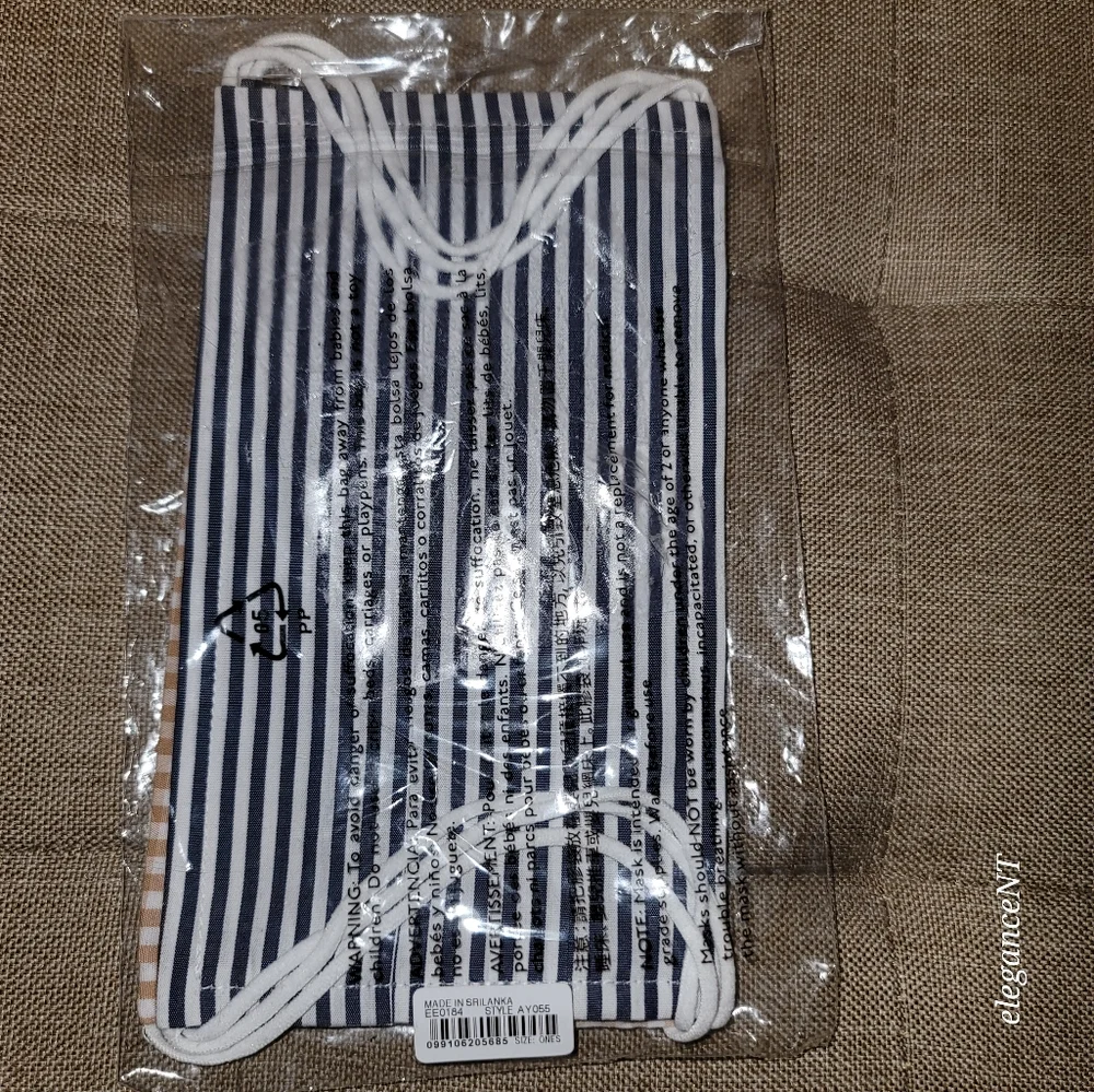 Jcrew Nautica themed 3 Pack Striped Face Mask NWT